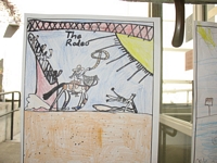The Best of Kittitas County Coloring Contest Entry - Drawing of a cowboy with a lasso at the rodeo