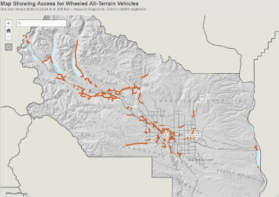 ATV Map showing authorized roads