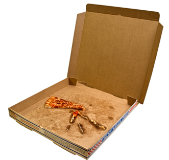 Food soiled pizza box