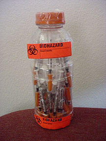 Syringes disposed of properly