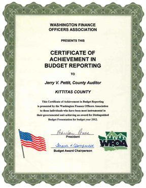 WFOA 2012 Budget Award