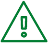 Icon of an exclamation point inside a triangle