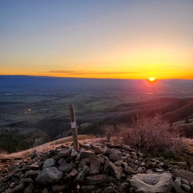 Kittitas Valley with sunset in the background