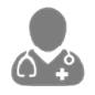 Grey icon of a physician